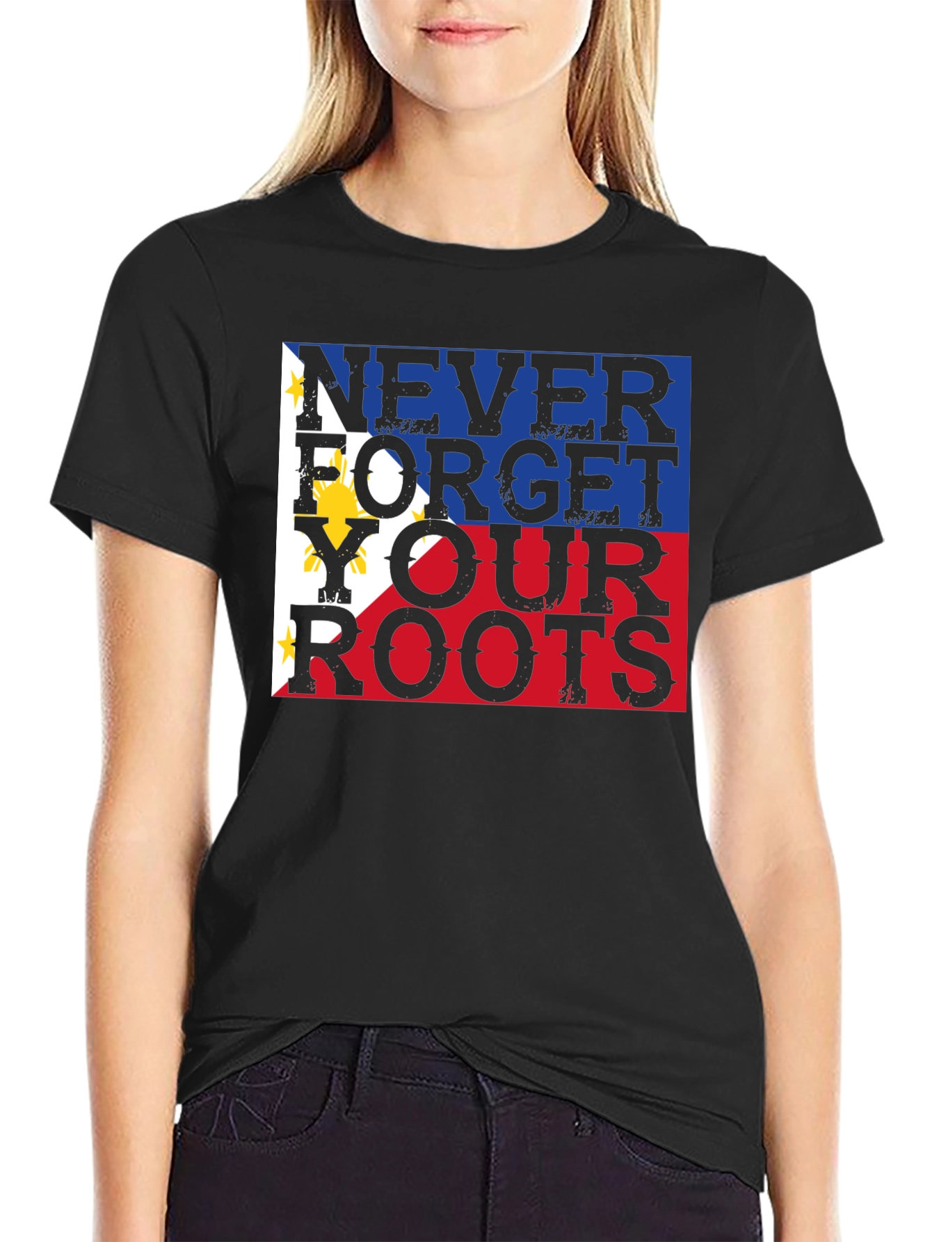 Never Forget Your Roots Philippines Flag T-Shirt