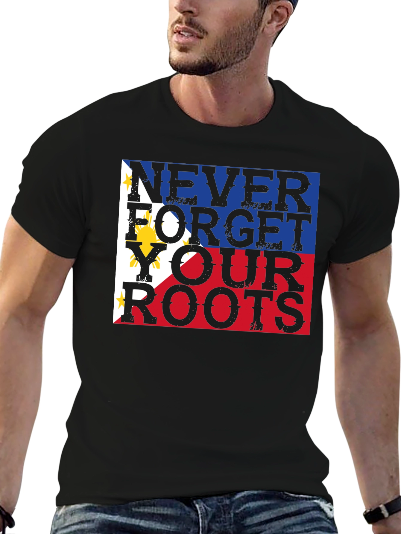 Never Forget Your Roots Philippines Flag T-Shirt