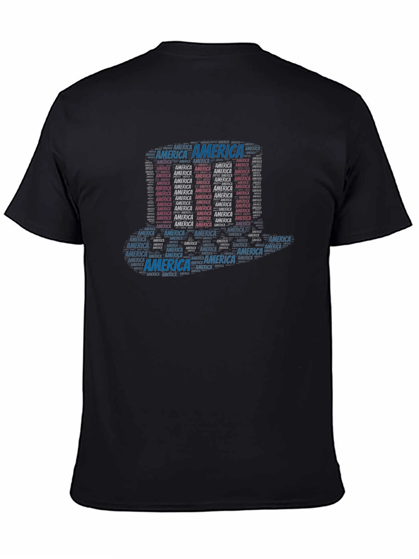America Word Art Black T-Shirt