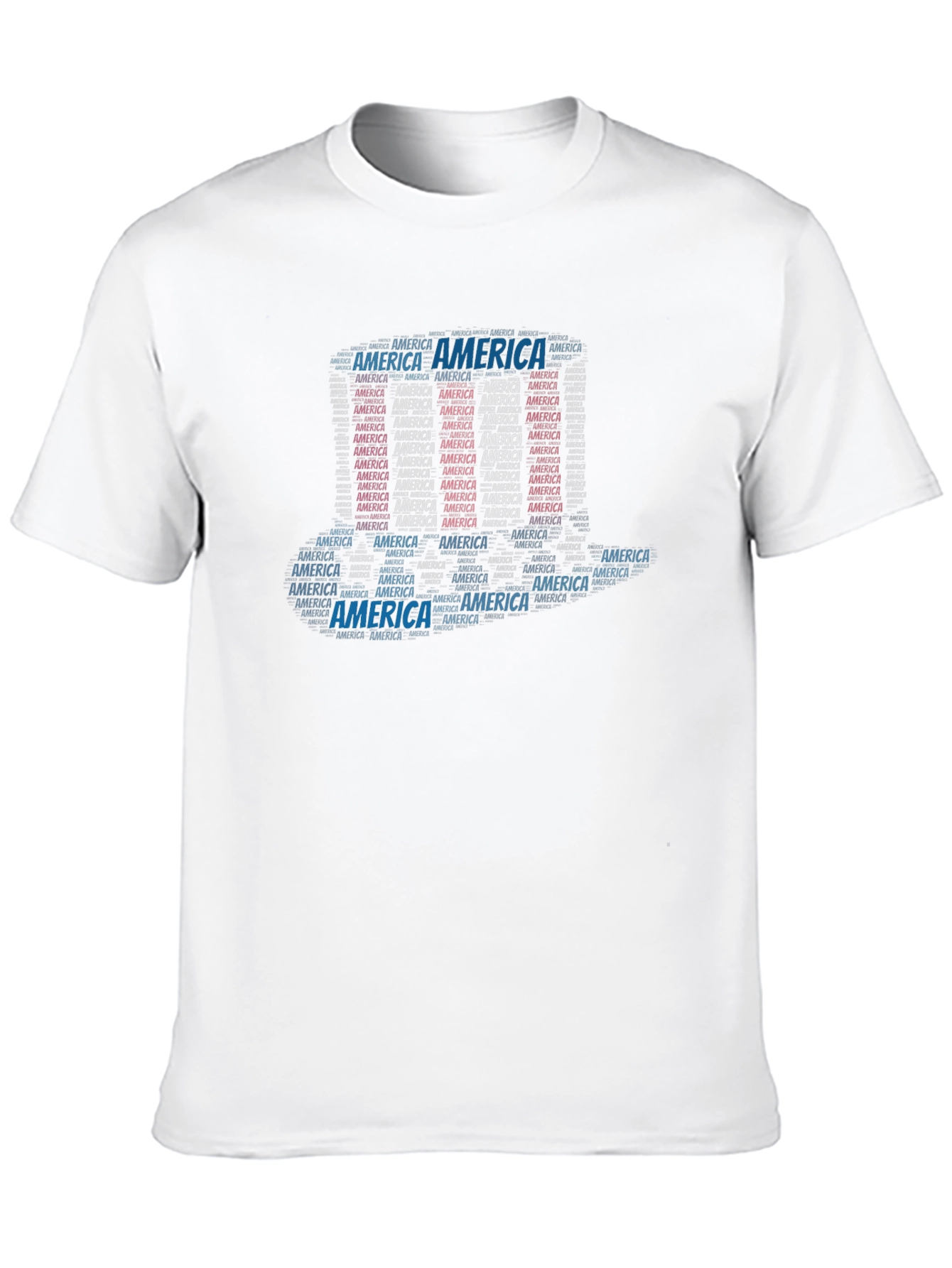 America Word Art Black T-Shirt