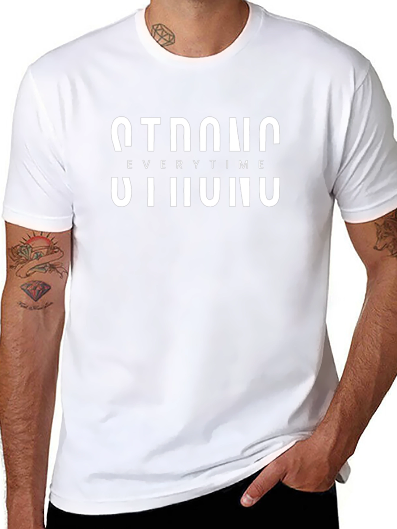 Strong Everytime T-Shirt - Black Cotton Graphic Tee