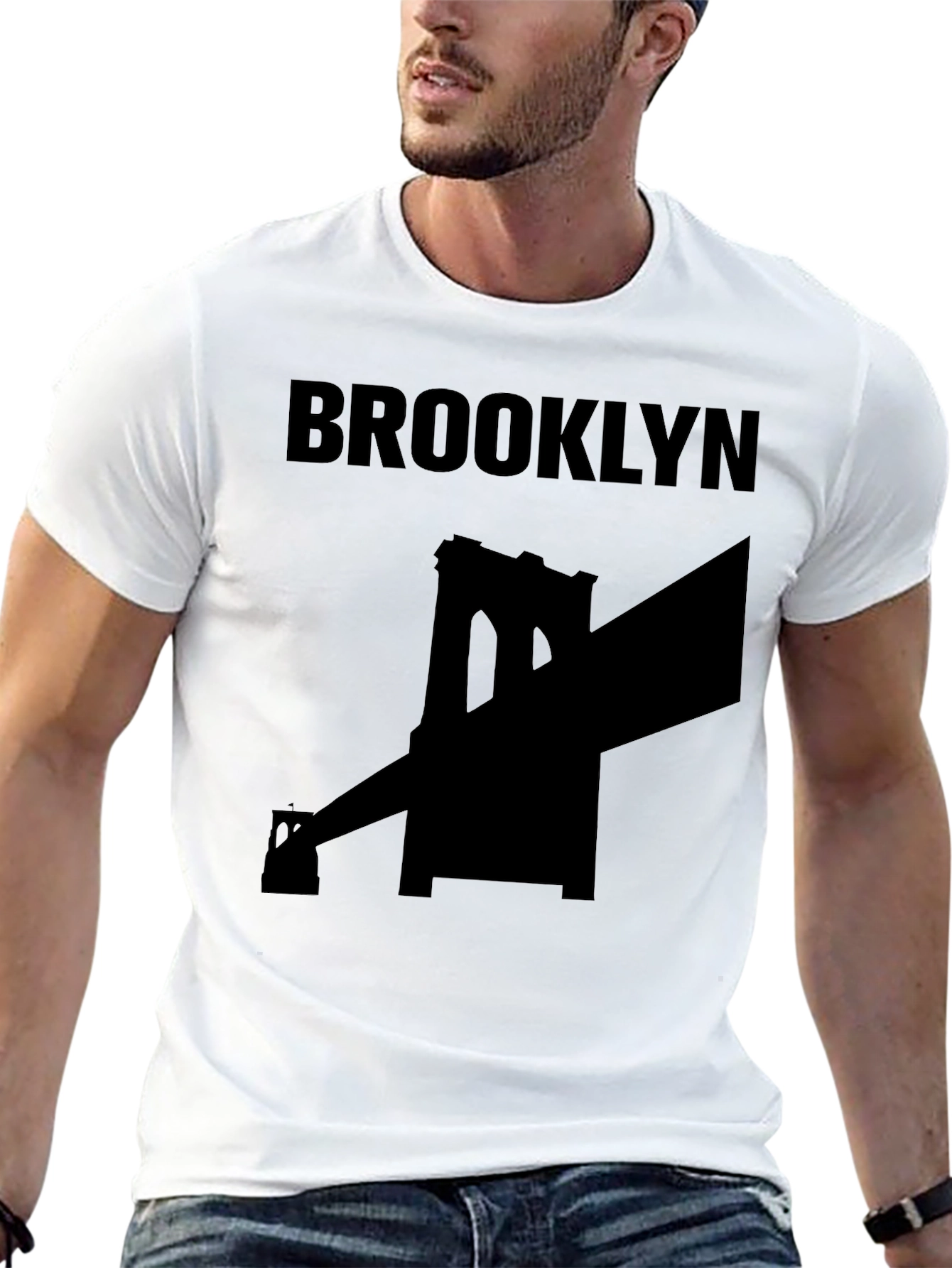 Brooklyn Bridge Graphic Tee - Black Cotton T-Shirt