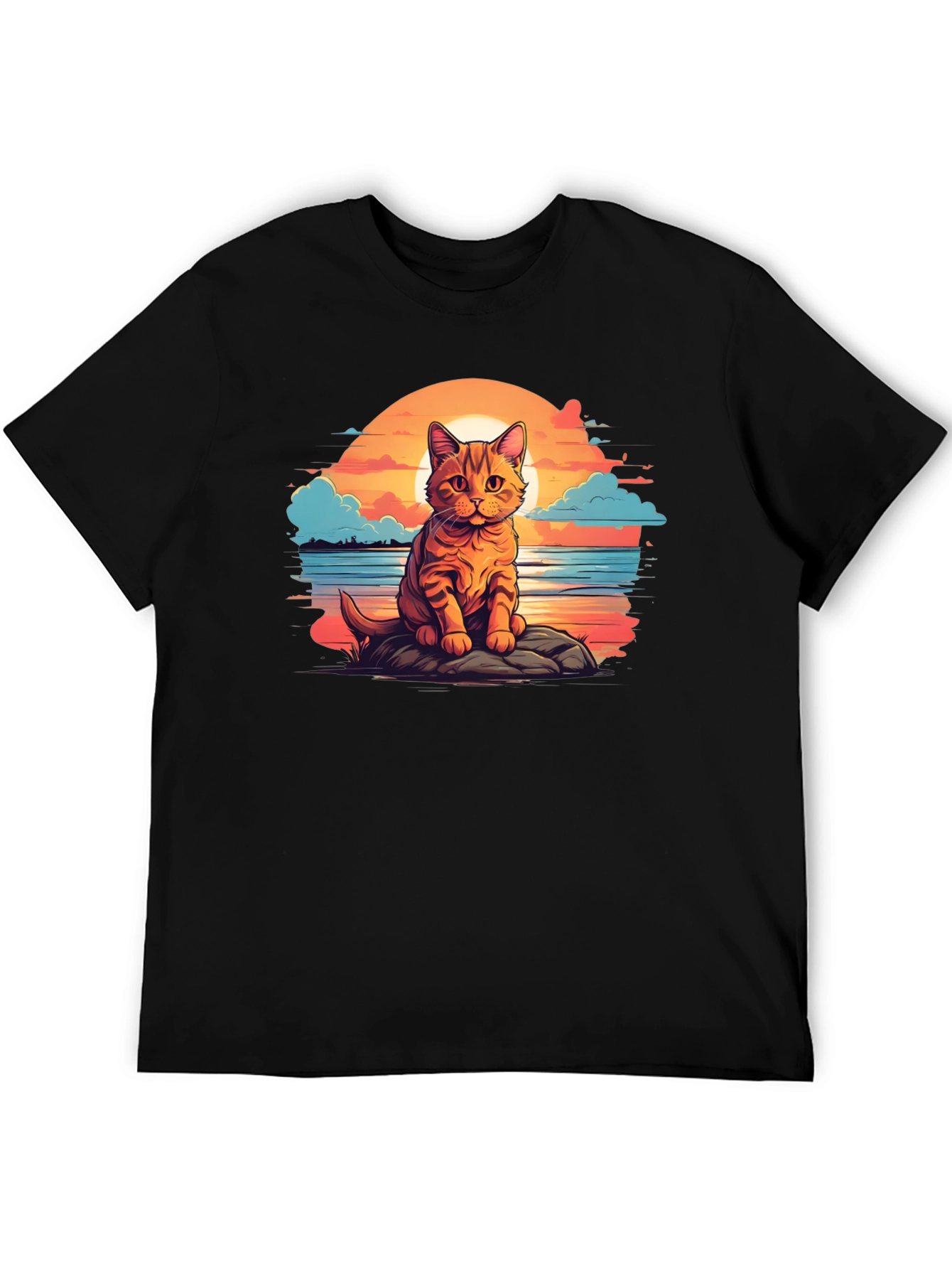 Sunset Cat Graphic Tee