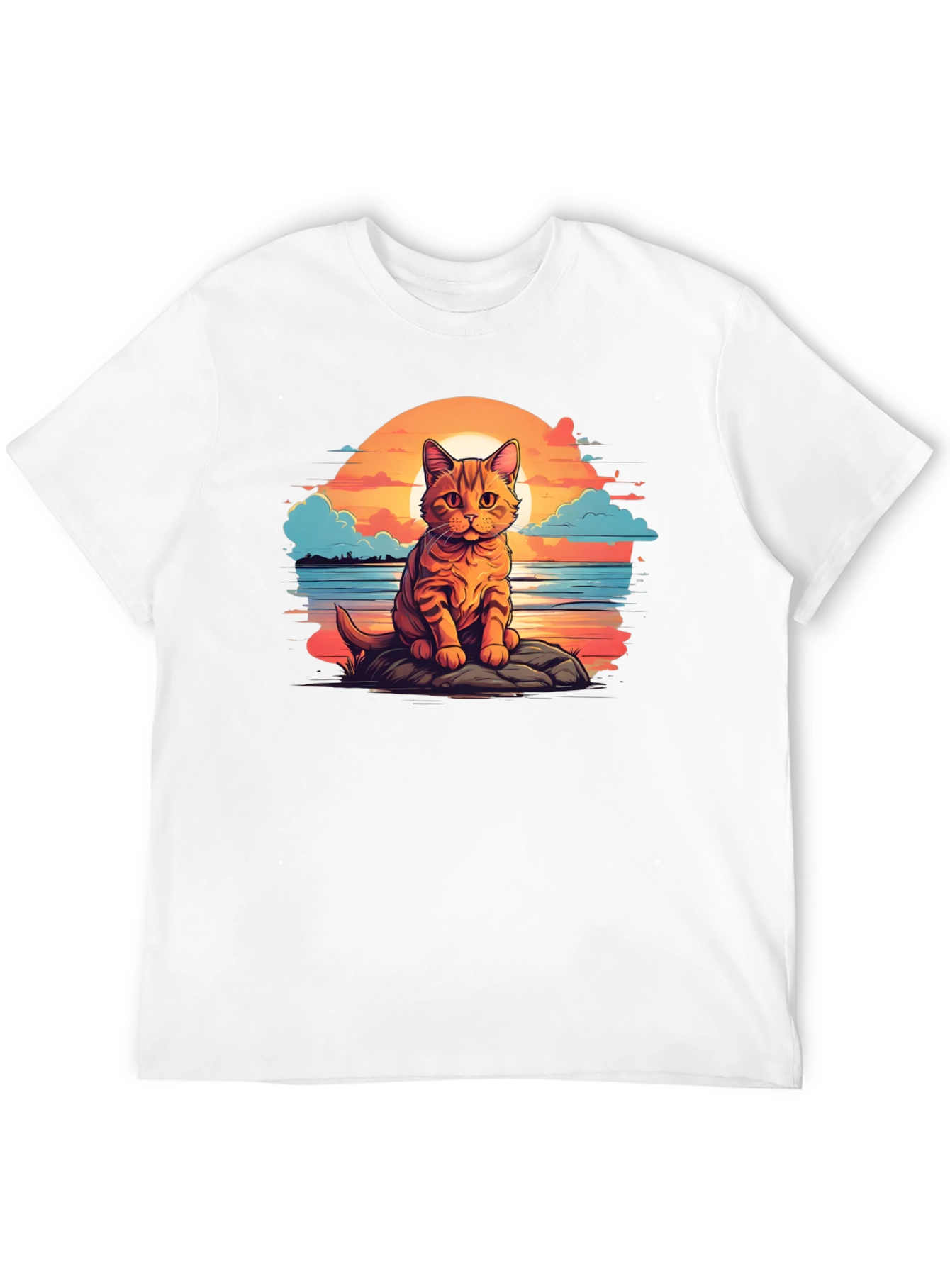 Sunset Cat Graphic Tee