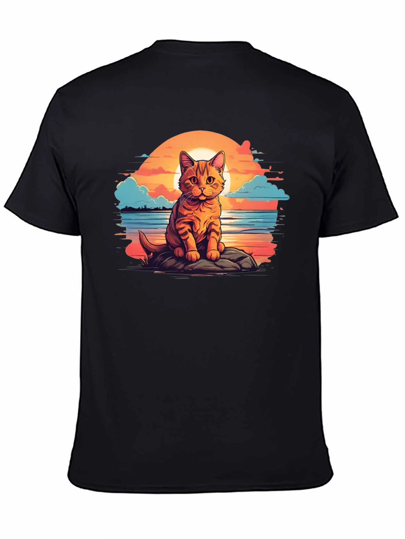 Sunset Cat Graphic Tee