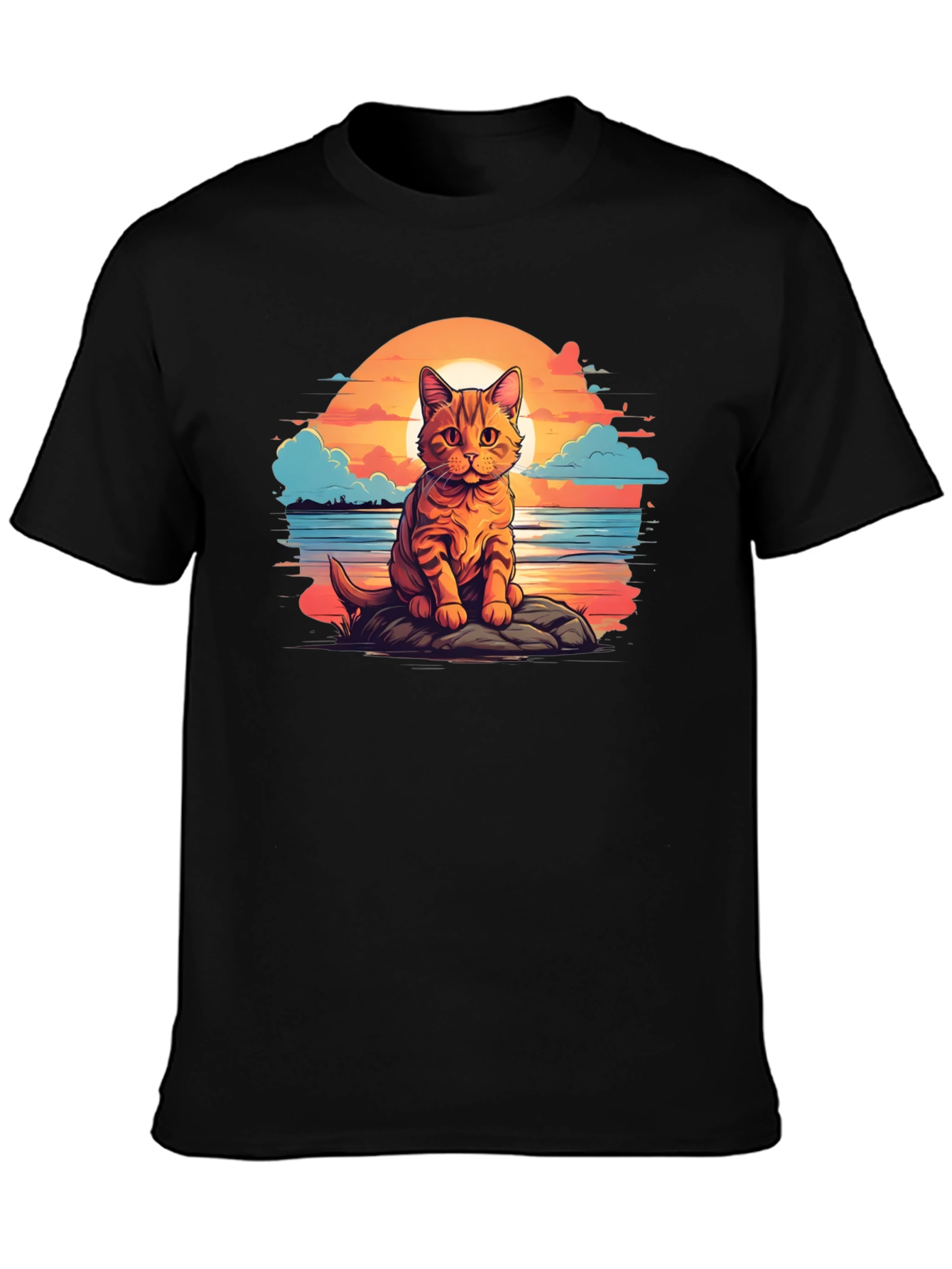 Sunset Cat Graphic Tee
