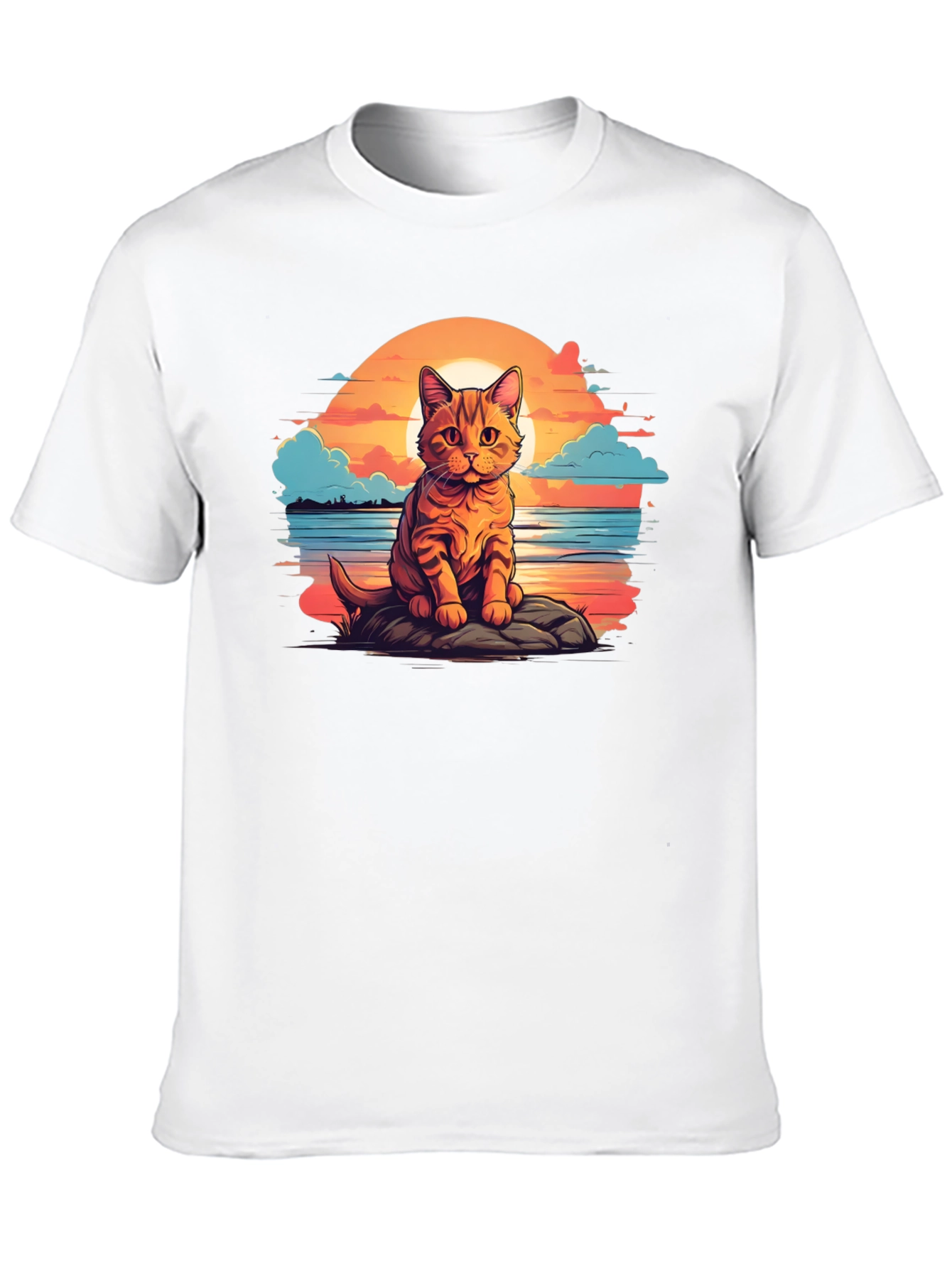 Sunset Cat Graphic Tee