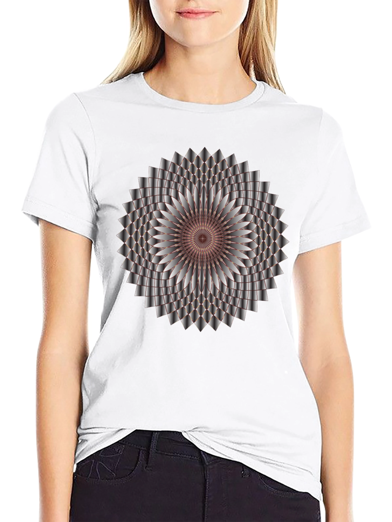 Geometric Mandala Graphic Print T-Shirt