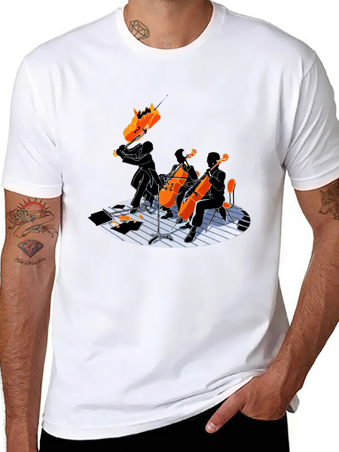 Cello Quartet Graphic Tee - Music Lovers Shirt