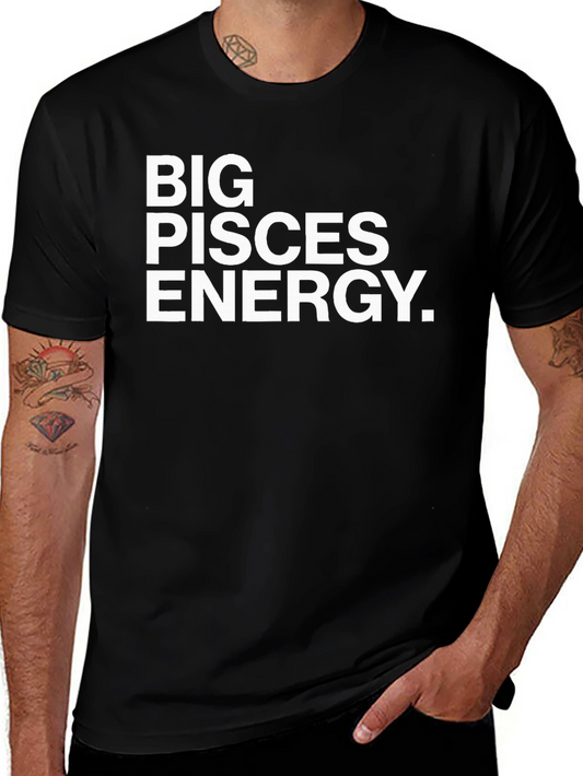 Big Pisces Energy Graphic Tee - Black