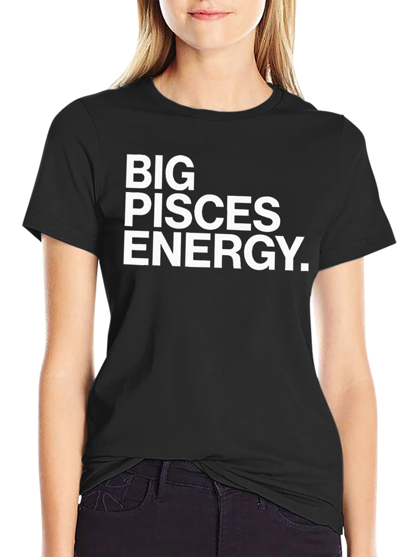 Big Pisces Energy Graphic Tee - Black