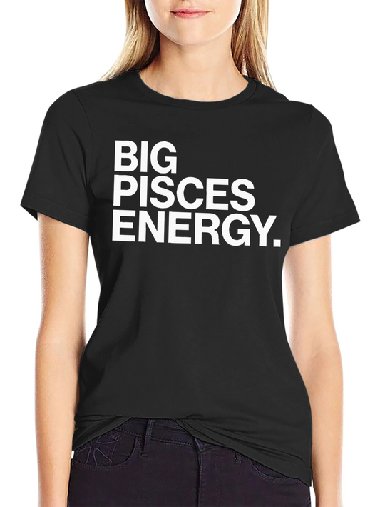 Big Pisces Energy Graphic Tee - Black