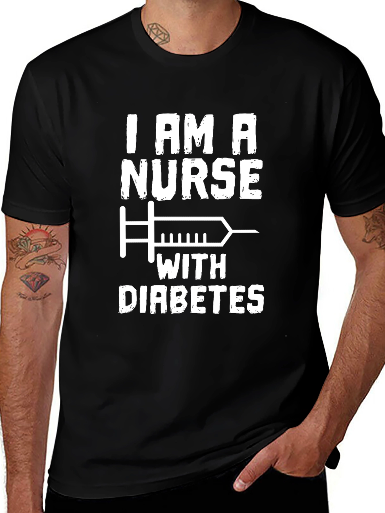 I am a Nurse with Diabetes T-Shirt - Black