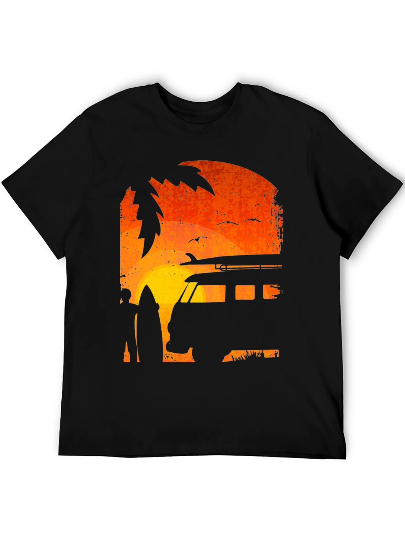 Sunset Surfer Van T-Shirt - Beach Vibes