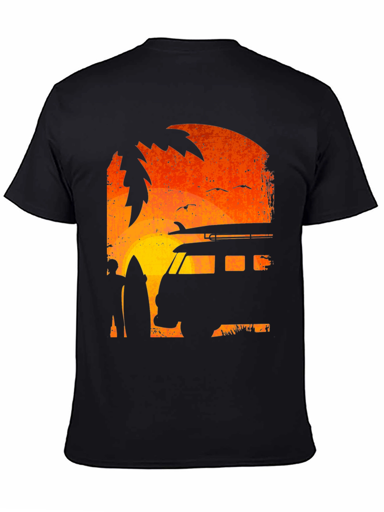 Sunset Surfer Van T-Shirt - Beach Vibes