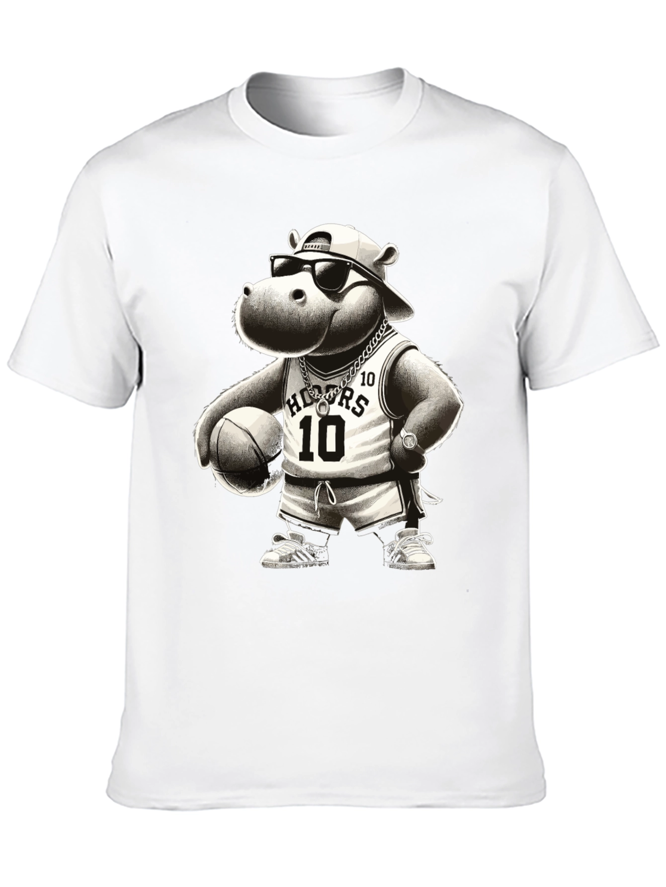Cool Hippo Basketball T-Shirt