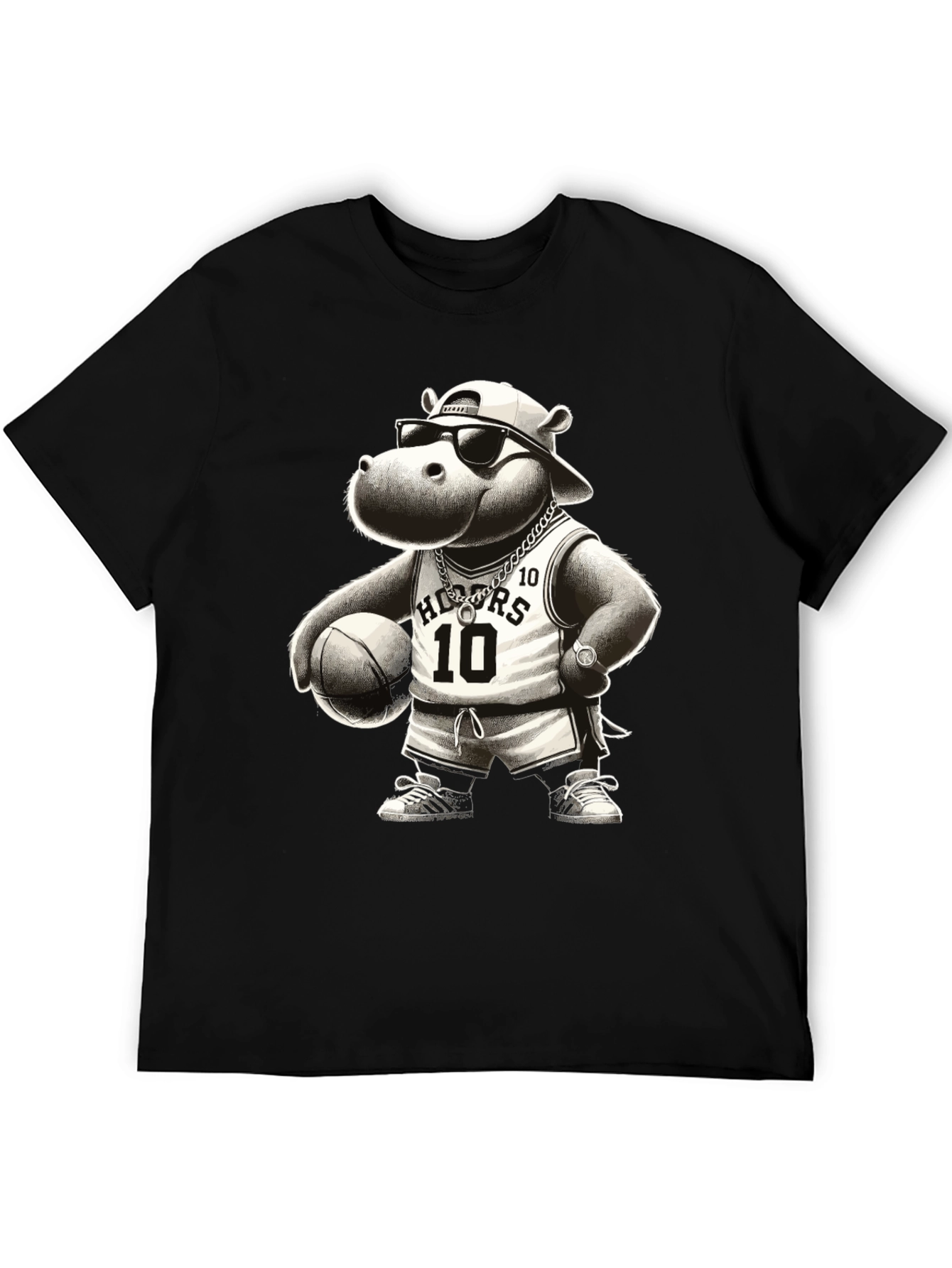 Cool Hippo Basketball T-Shirt