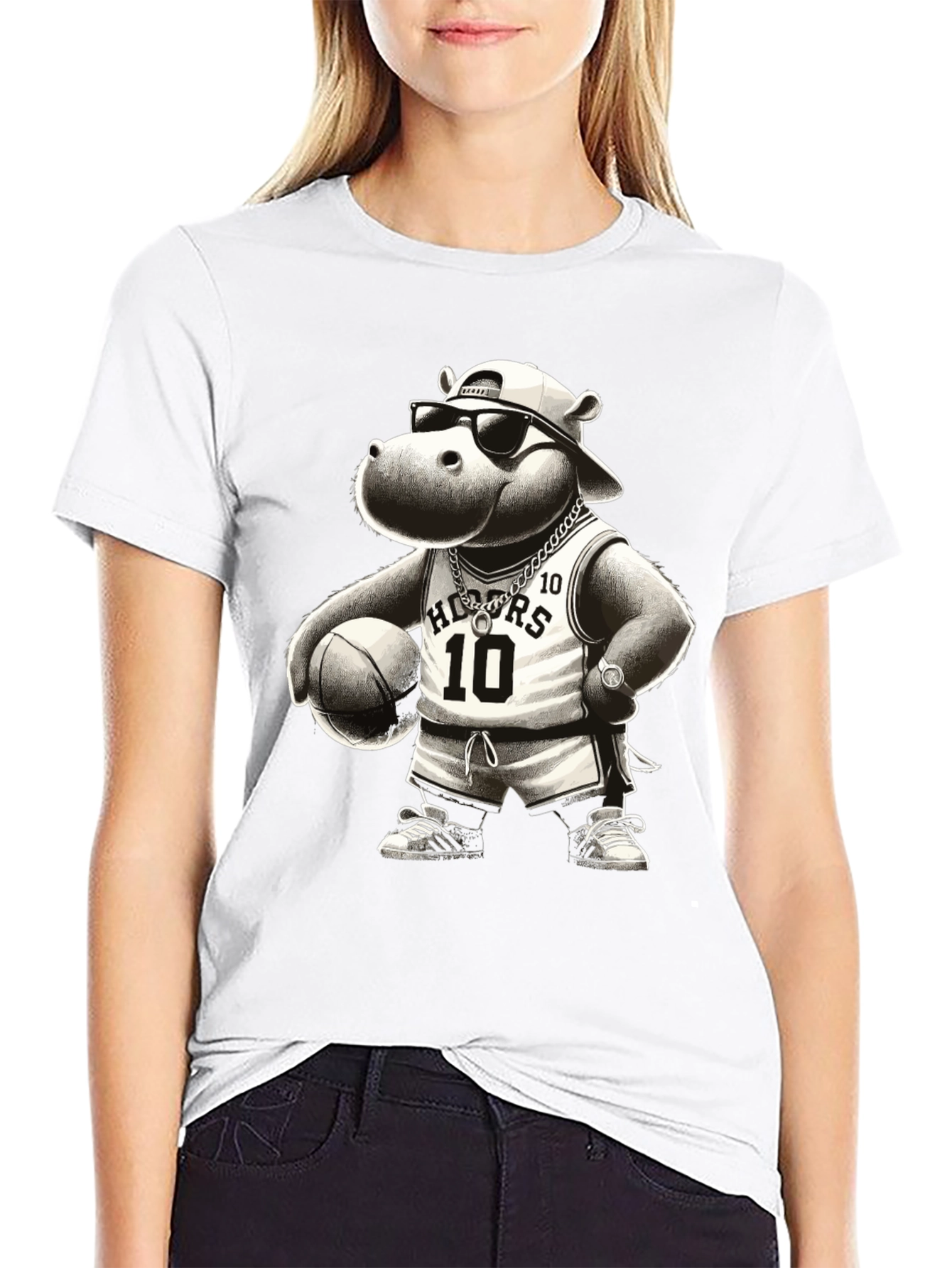 Cool Hippo Basketball T-Shirt