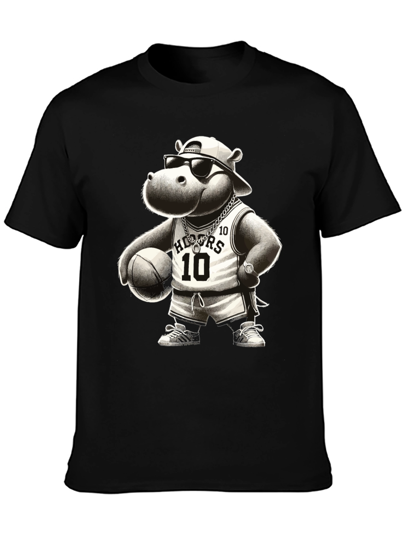 Cool Hippo Basketball T-Shirt