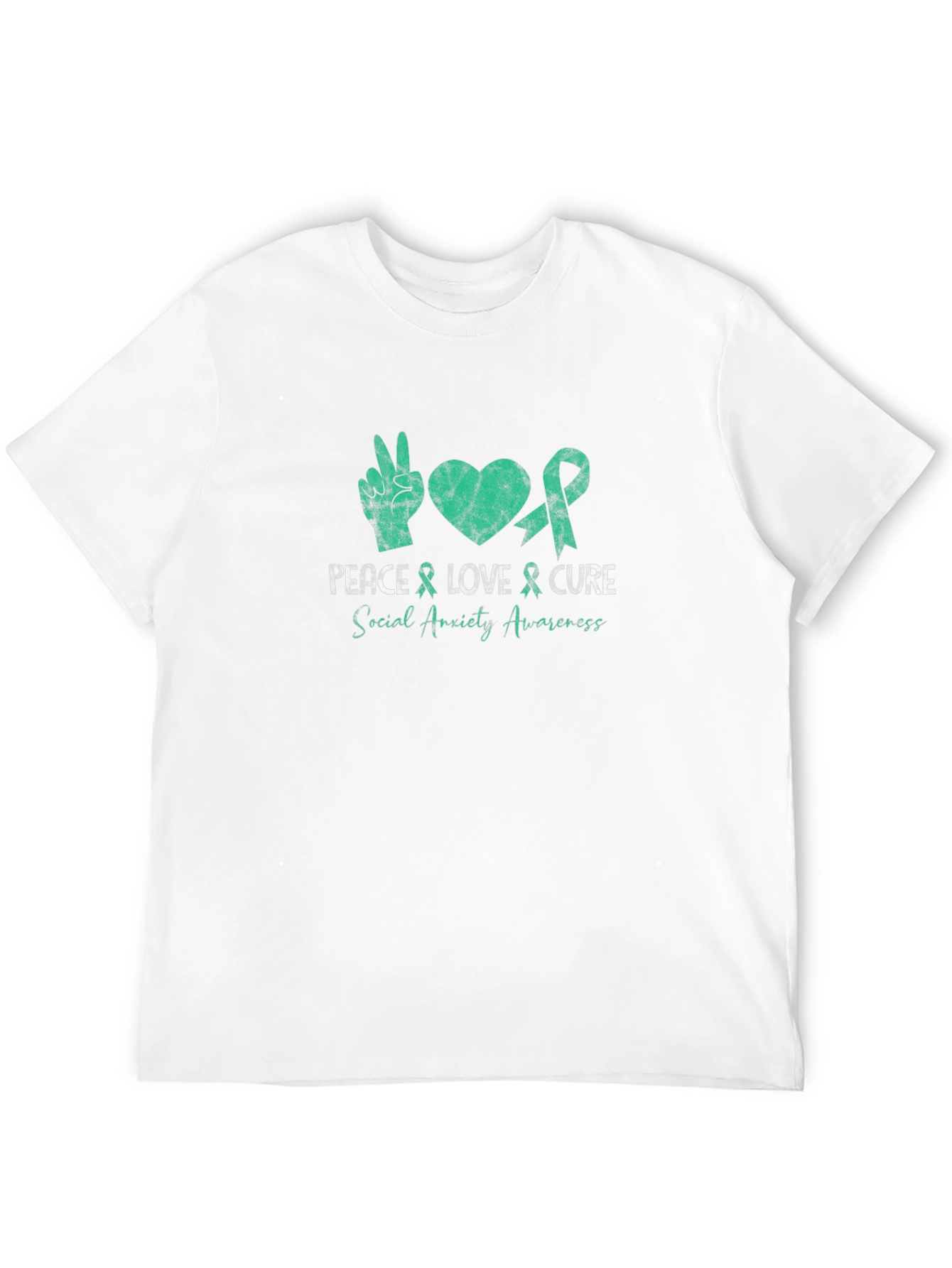 Peace Love Cure Social Anxiety Awareness Black T-Shirt