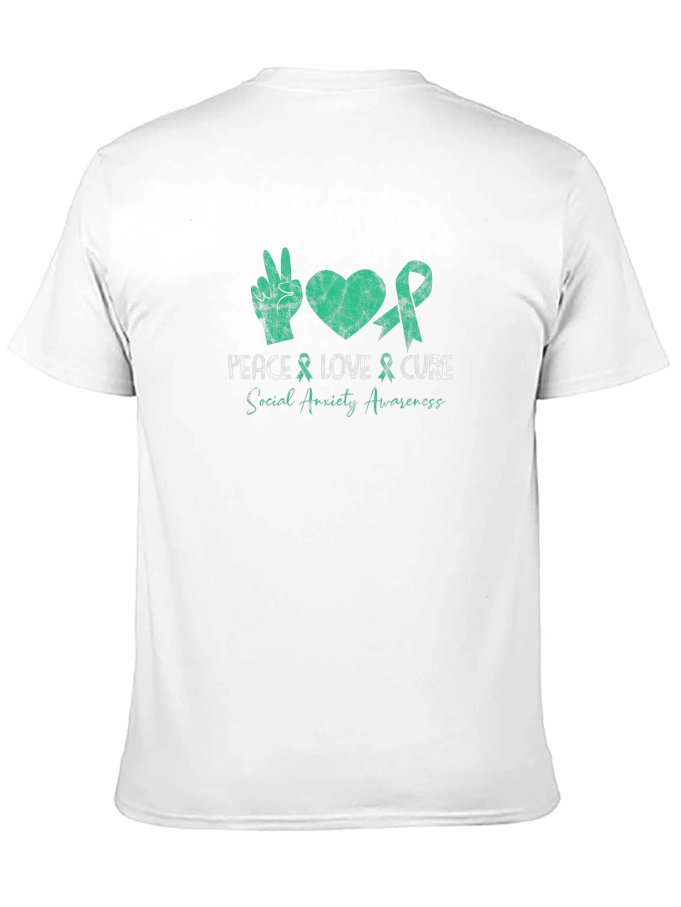 Peace Love Cure Social Anxiety Awareness Black T-Shirt