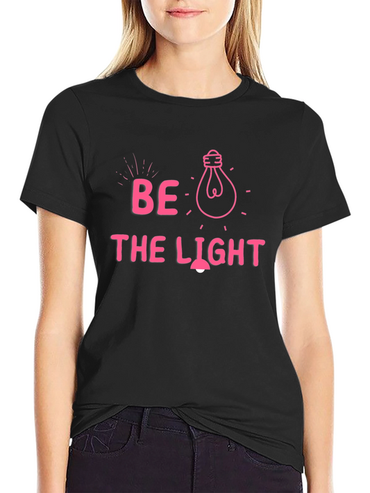 Be the Light Graphic Tee - Black Cotton T-Shirt