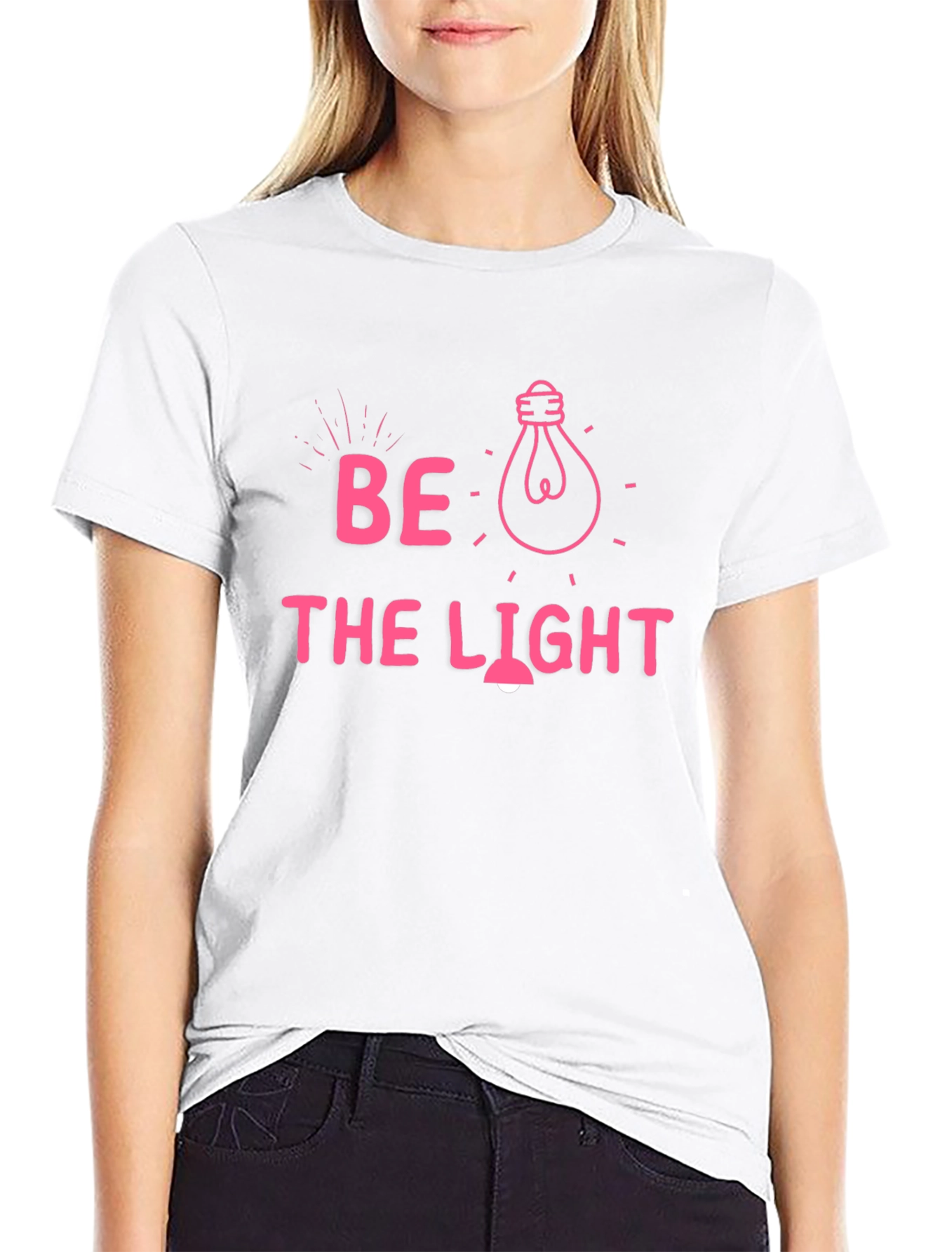 Be the Light Graphic Tee - Black Cotton T-Shirt