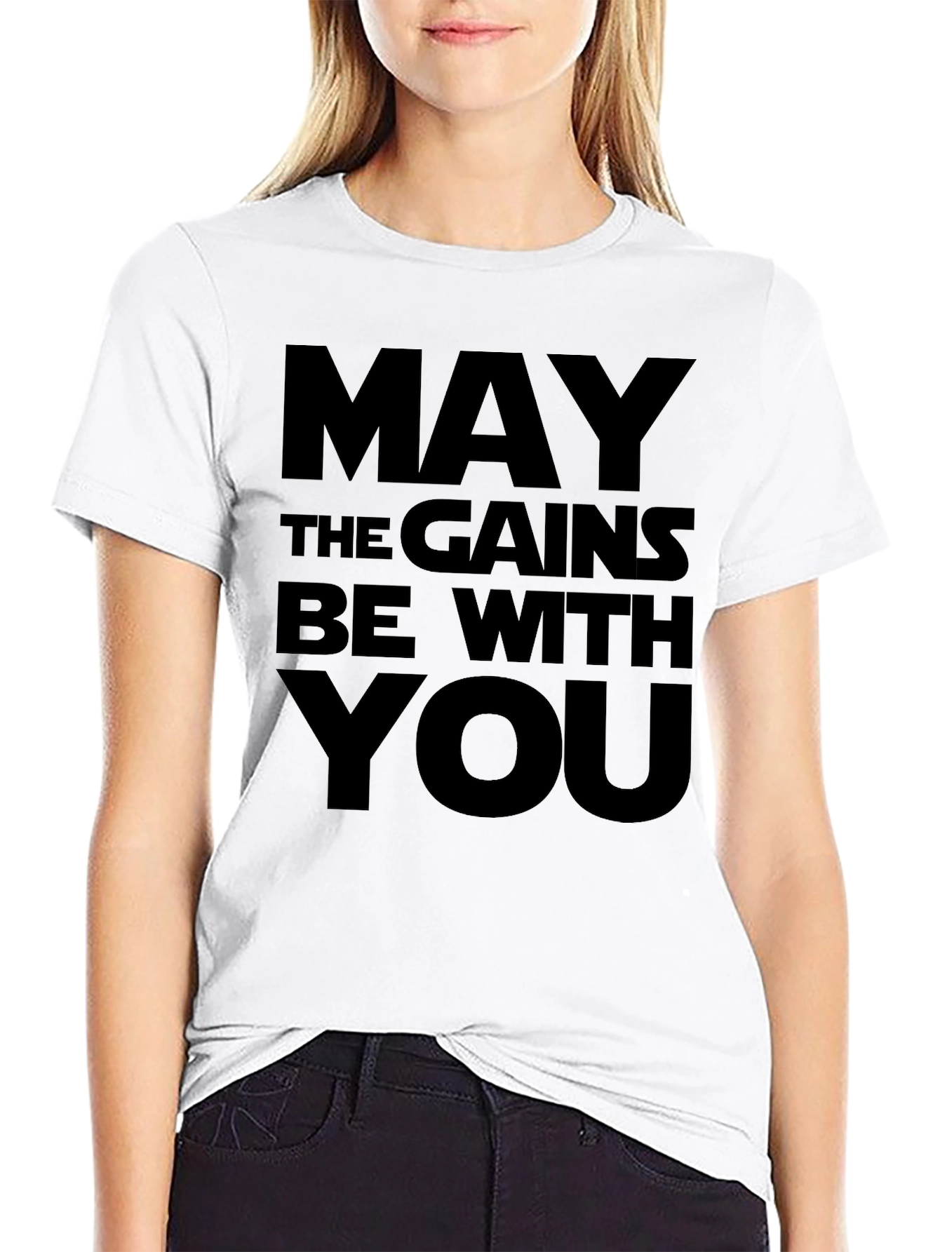 May the Gains Be With You - Black T-Shirt