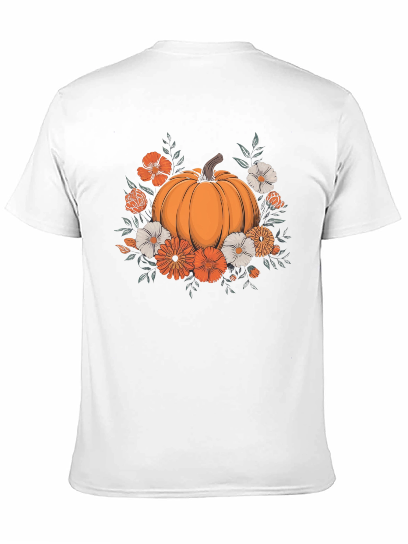 Pumpkin Floral Graphic Tee - Autumn Vibes