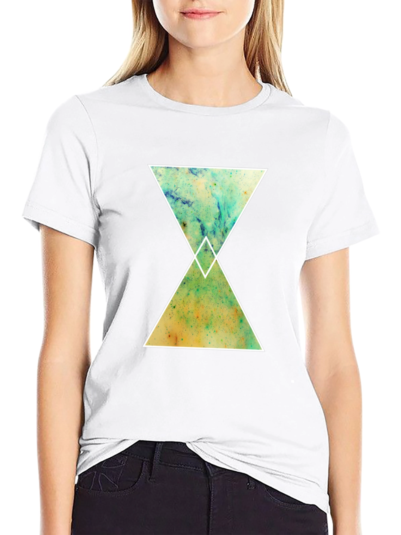 Abstract Hourglass Graphic Tee - Black