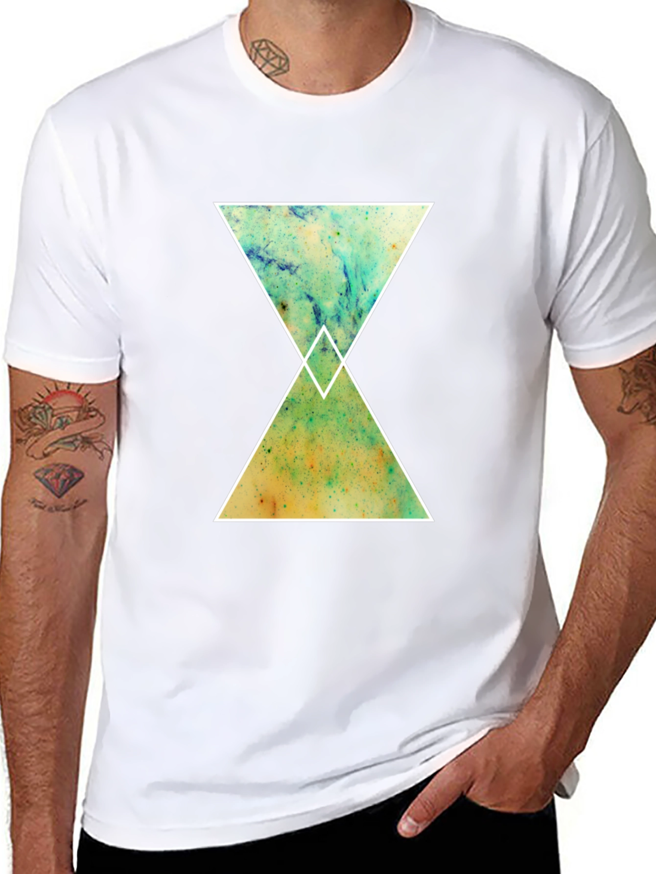 Abstract Hourglass Graphic Tee - Black