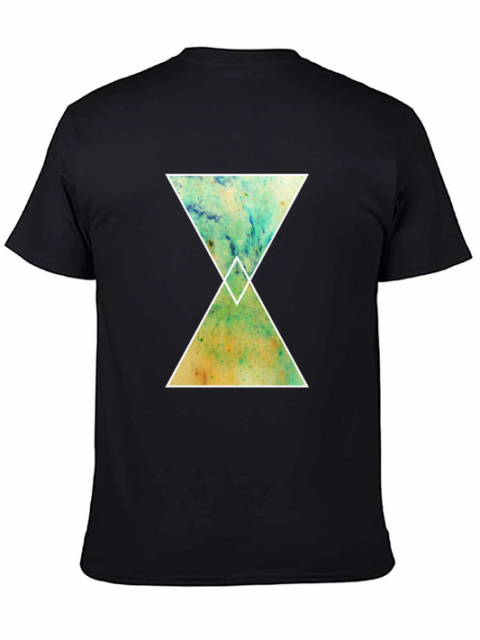 Abstract Hourglass Graphic Tee - Black