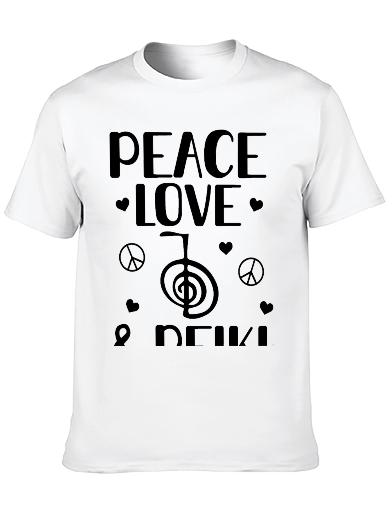 Peace Love Reiki Black T-Shirt