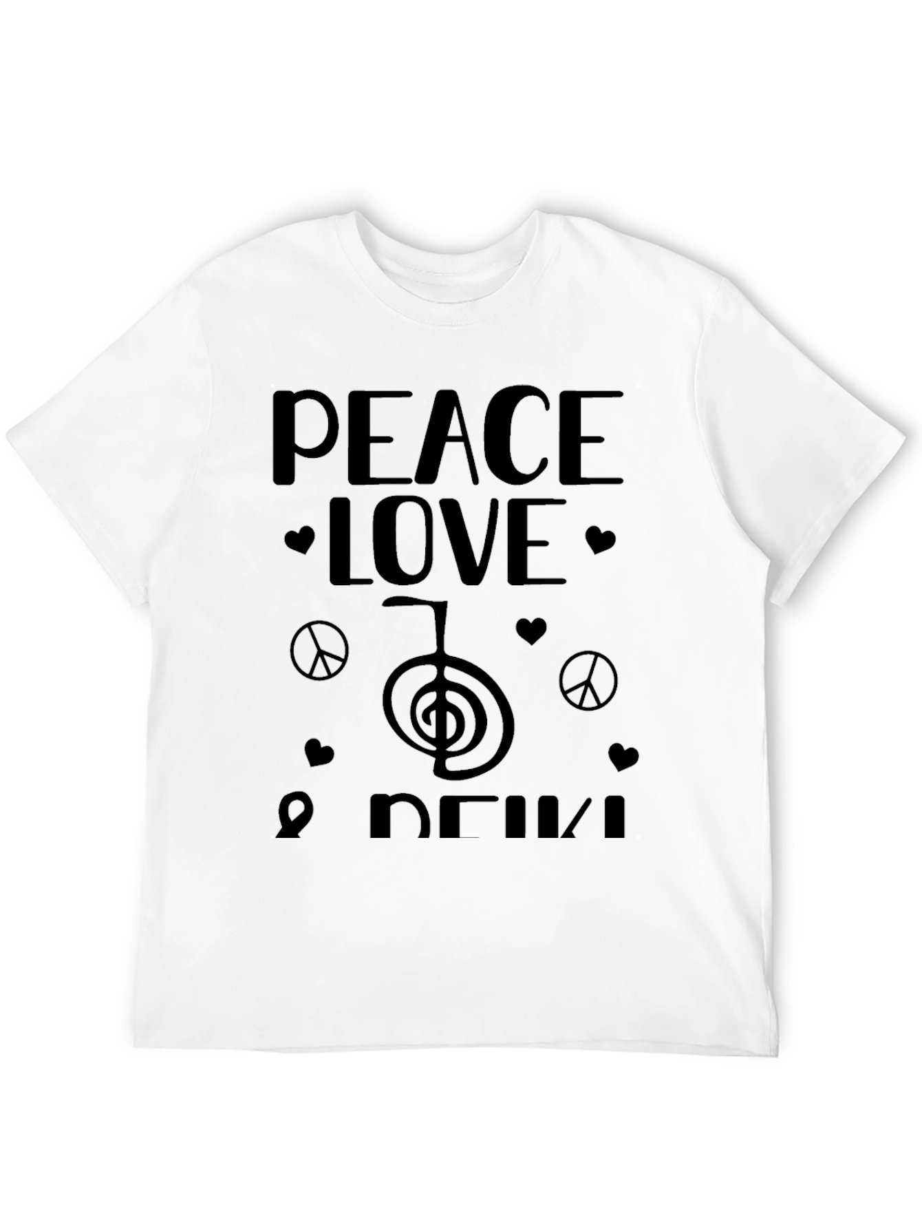 Peace Love Reiki Black T-Shirt