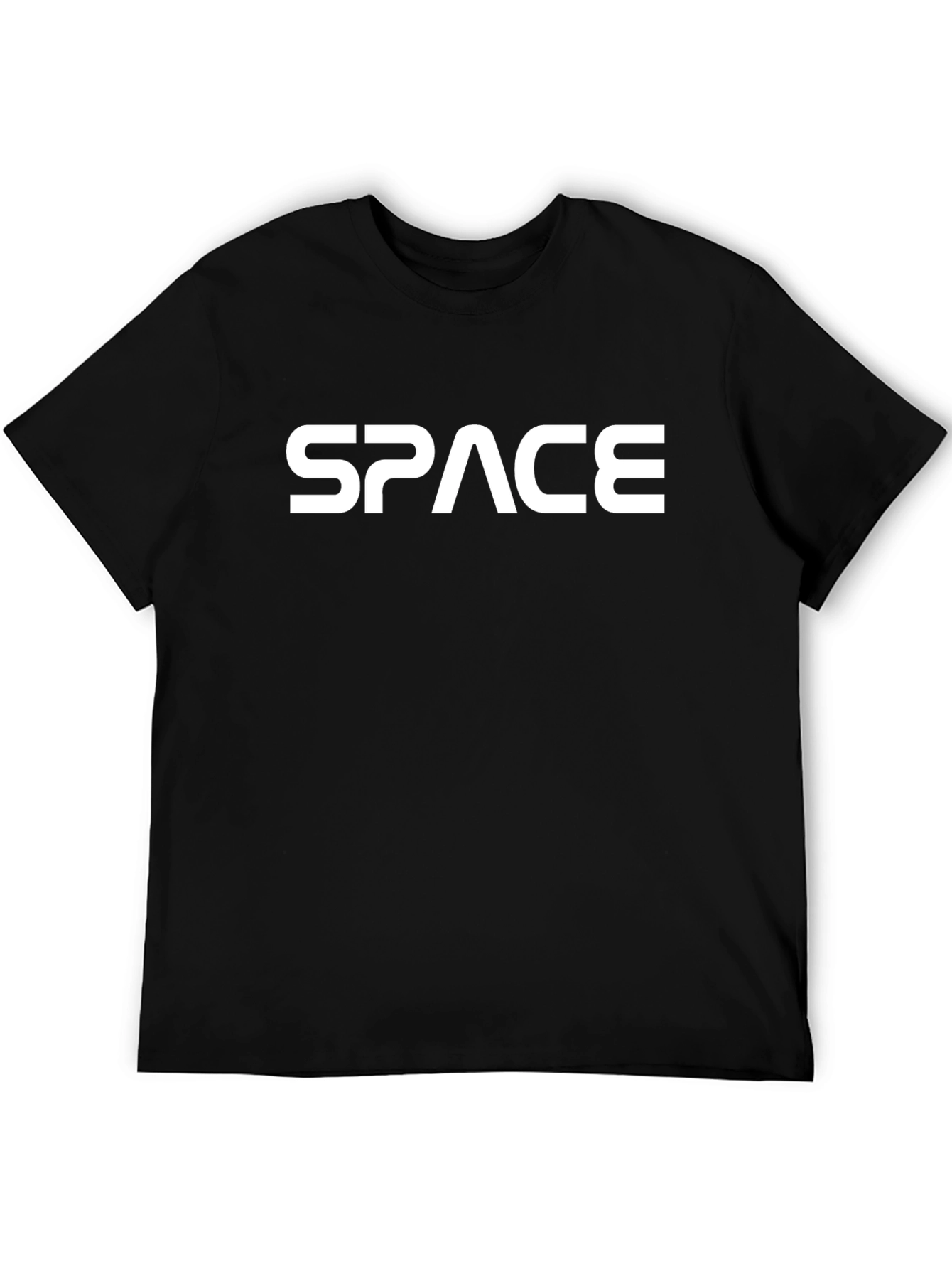 Space Graphic Tee - Black Cotton Casual T-Shirt