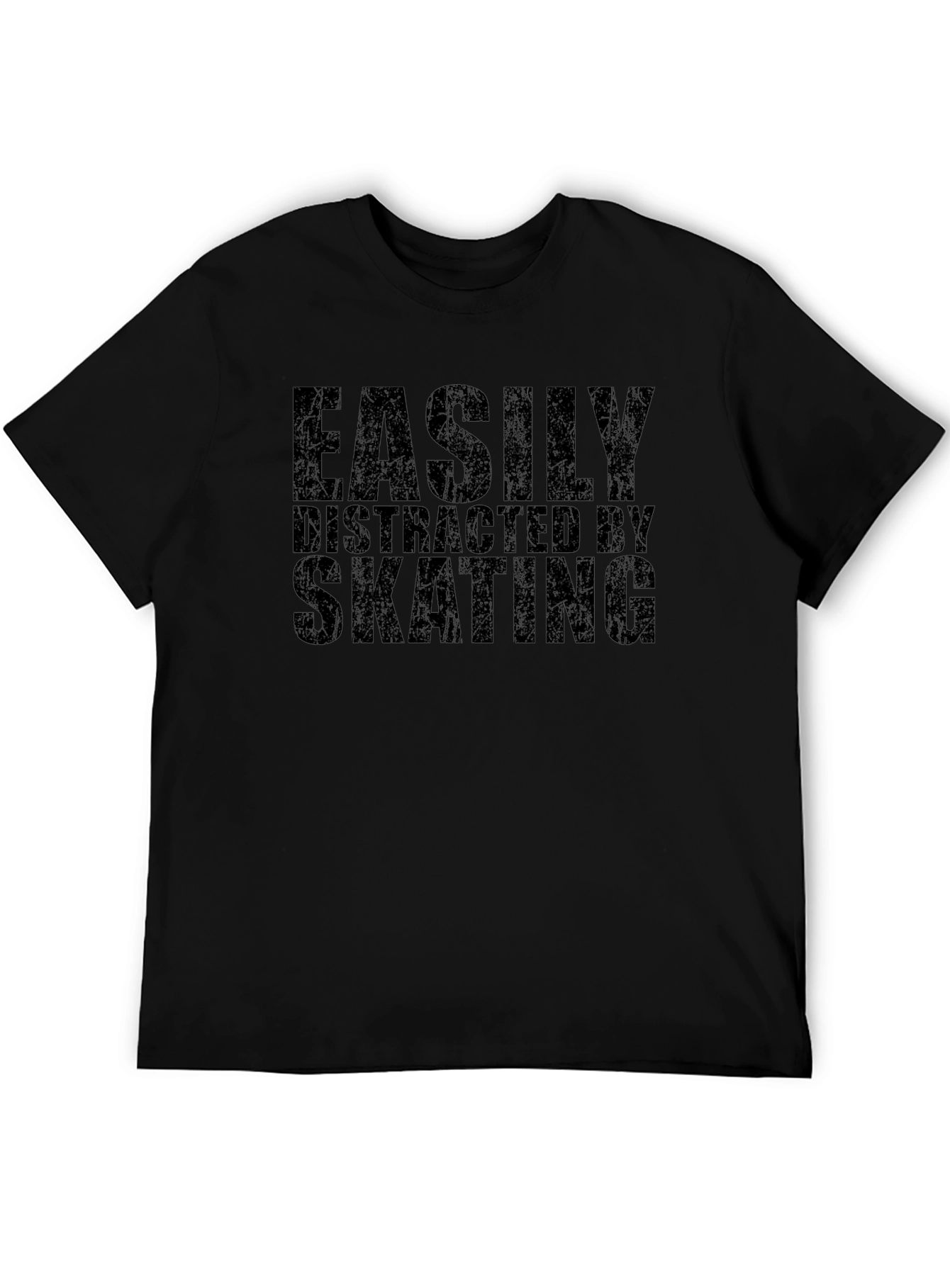 Easily Distracted by Skating Black T-Shirt