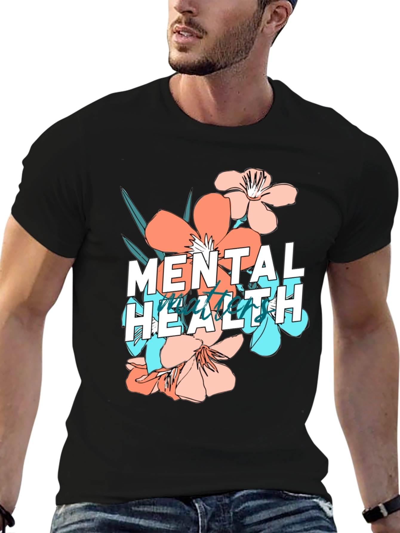 Mental Health Matters Floral Graphic T-Shirt