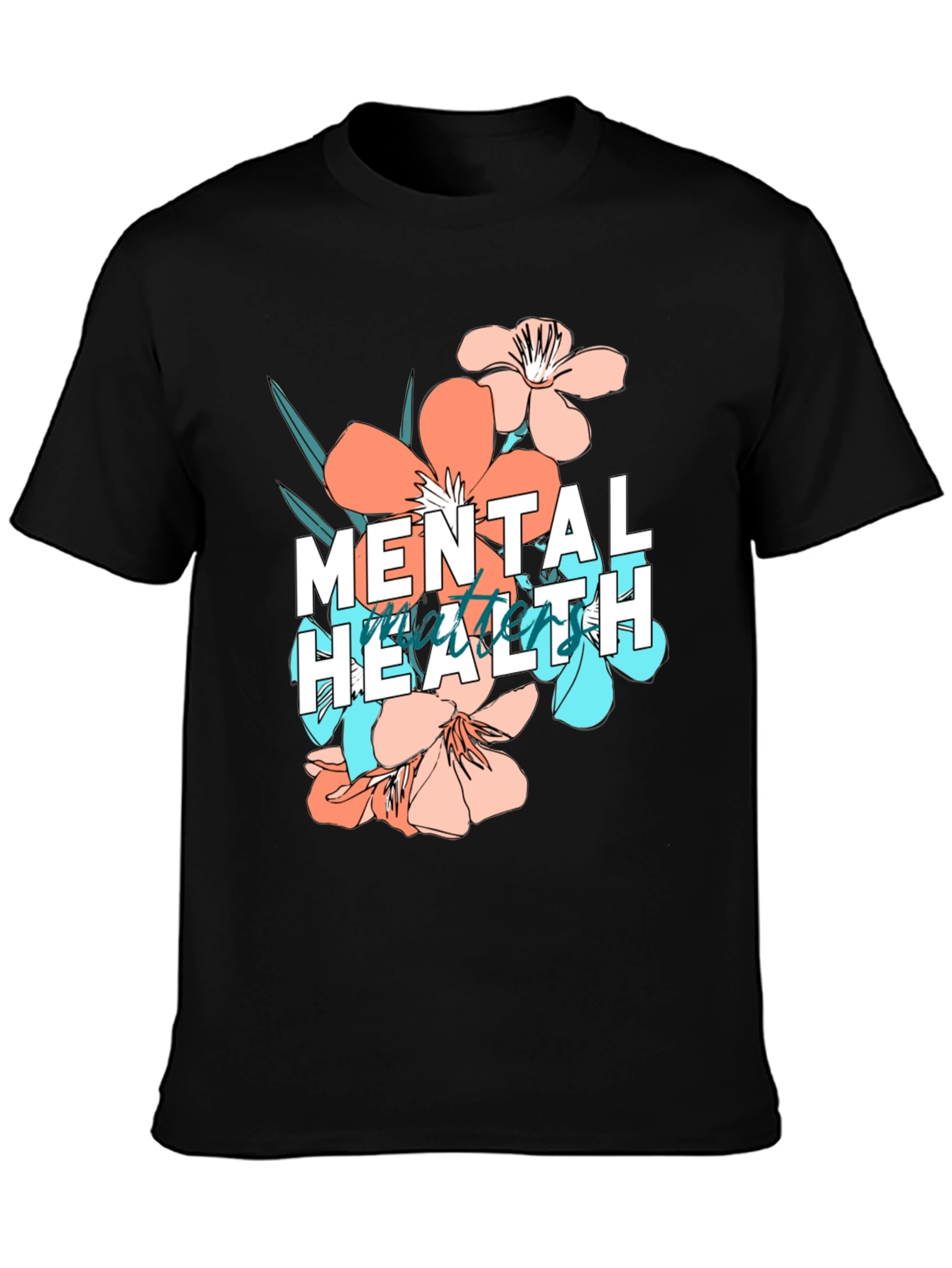 Mental Health Matters Floral Graphic T-Shirt