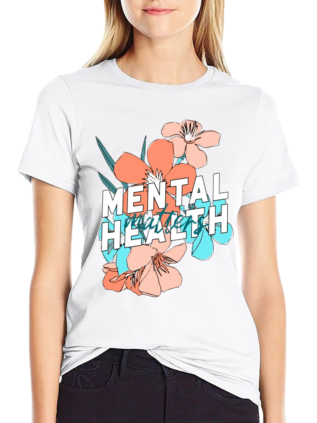 Mental Health Matters Floral Graphic T-Shirt