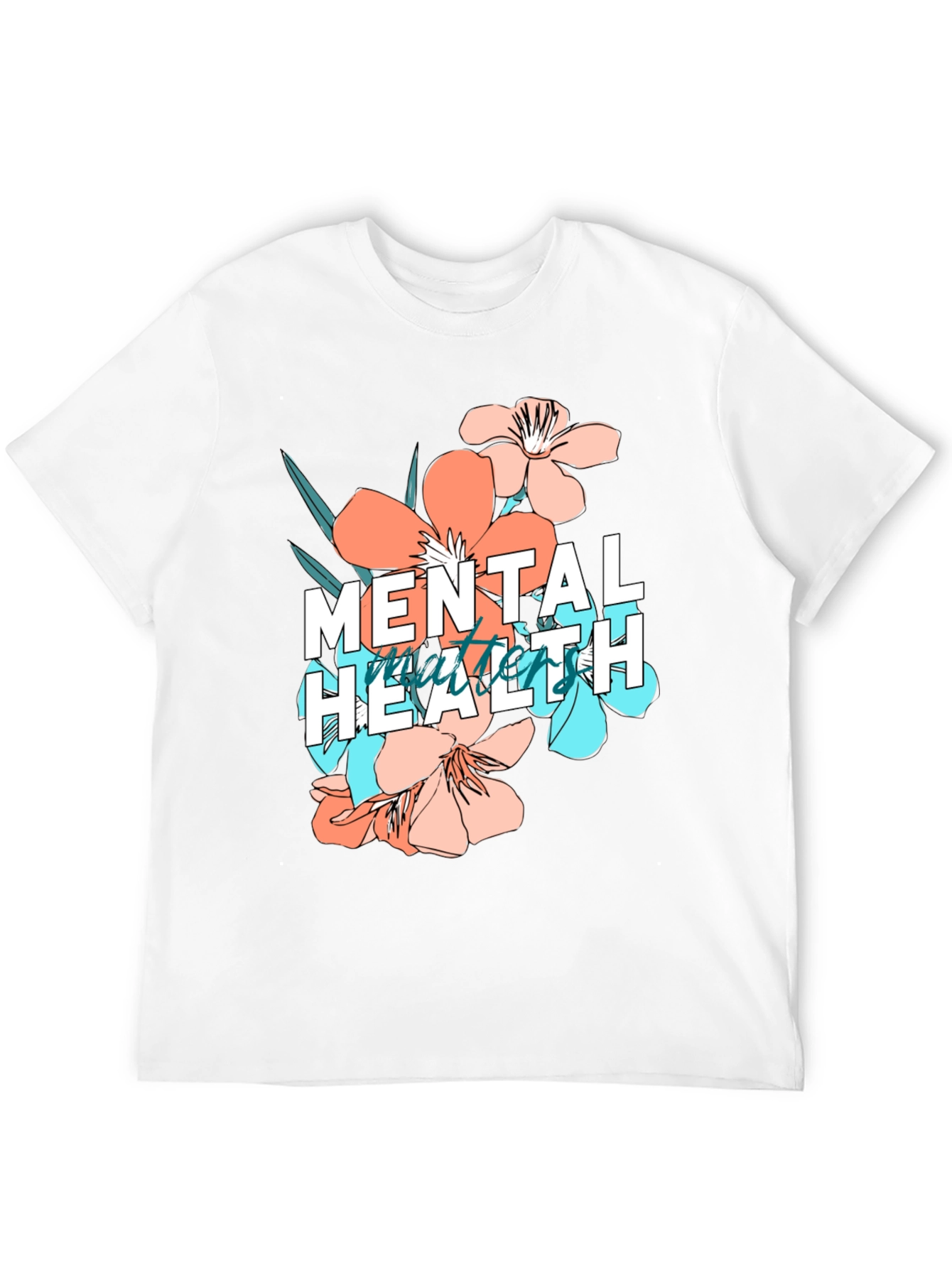 Mental Health Matters Floral Graphic T-Shirt