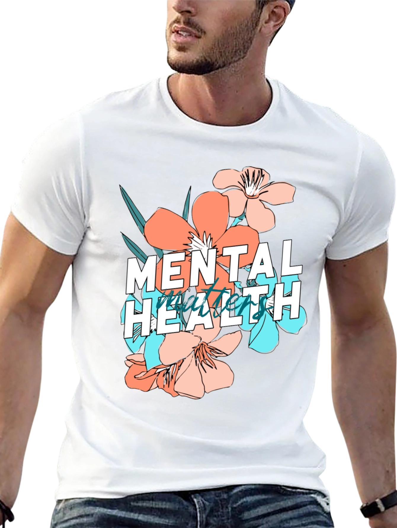 Mental Health Matters Floral Graphic T-Shirt