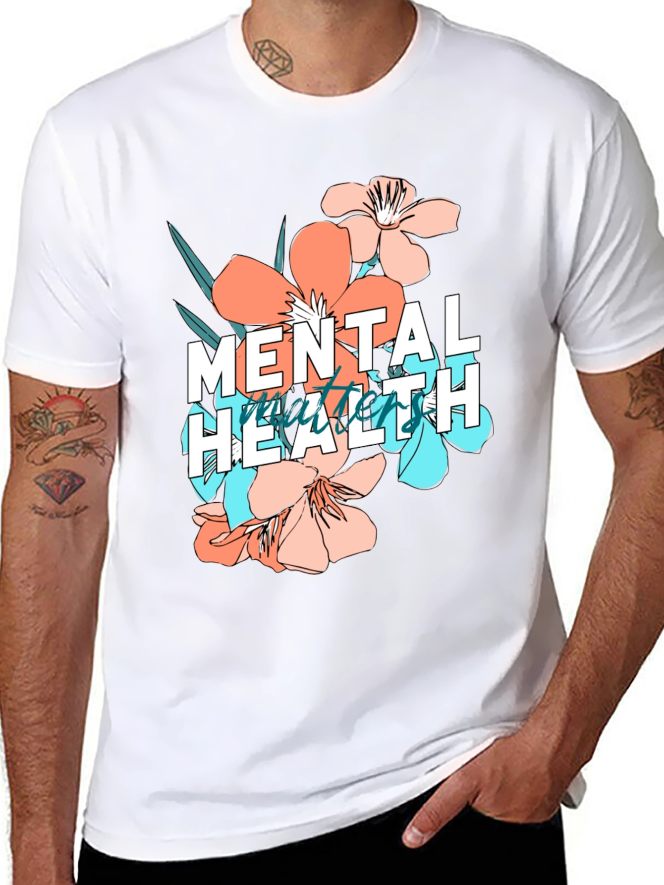 Mental Health Matters Floral Graphic T-Shirt