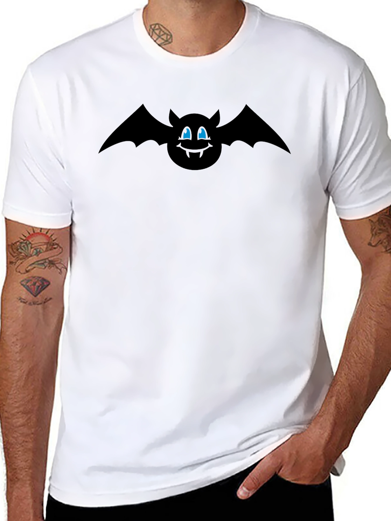 Black Bat Graphic Tee - Halloween Fun!