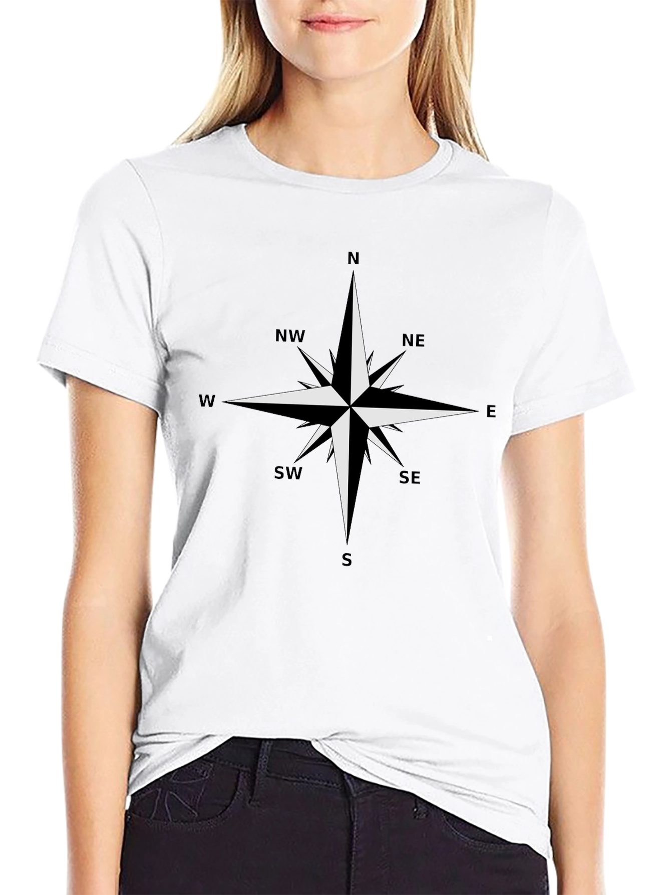 Compass Rose T-Shirt - Classic Navigation Style