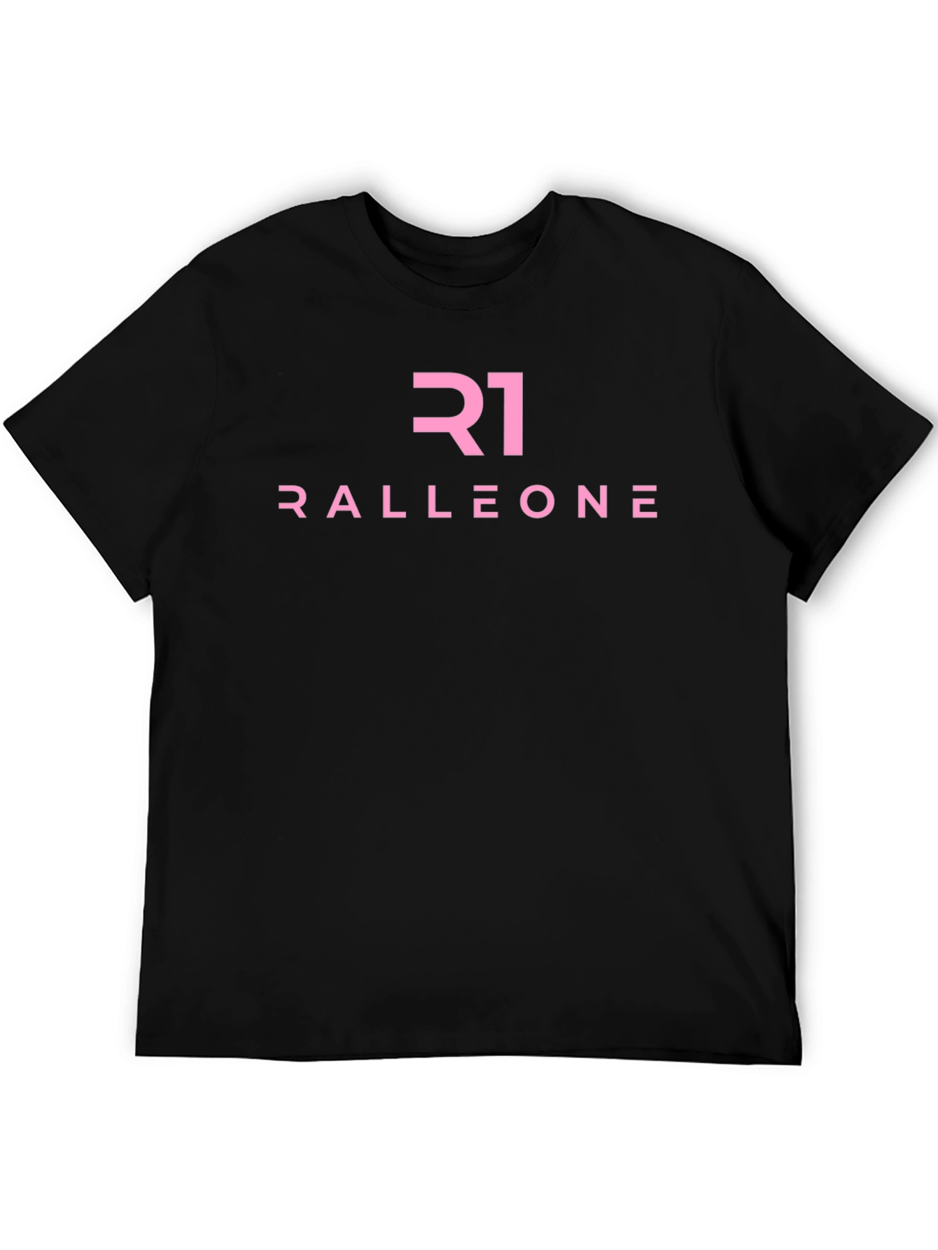 Ralleone Pink Logo Black T-Shirt