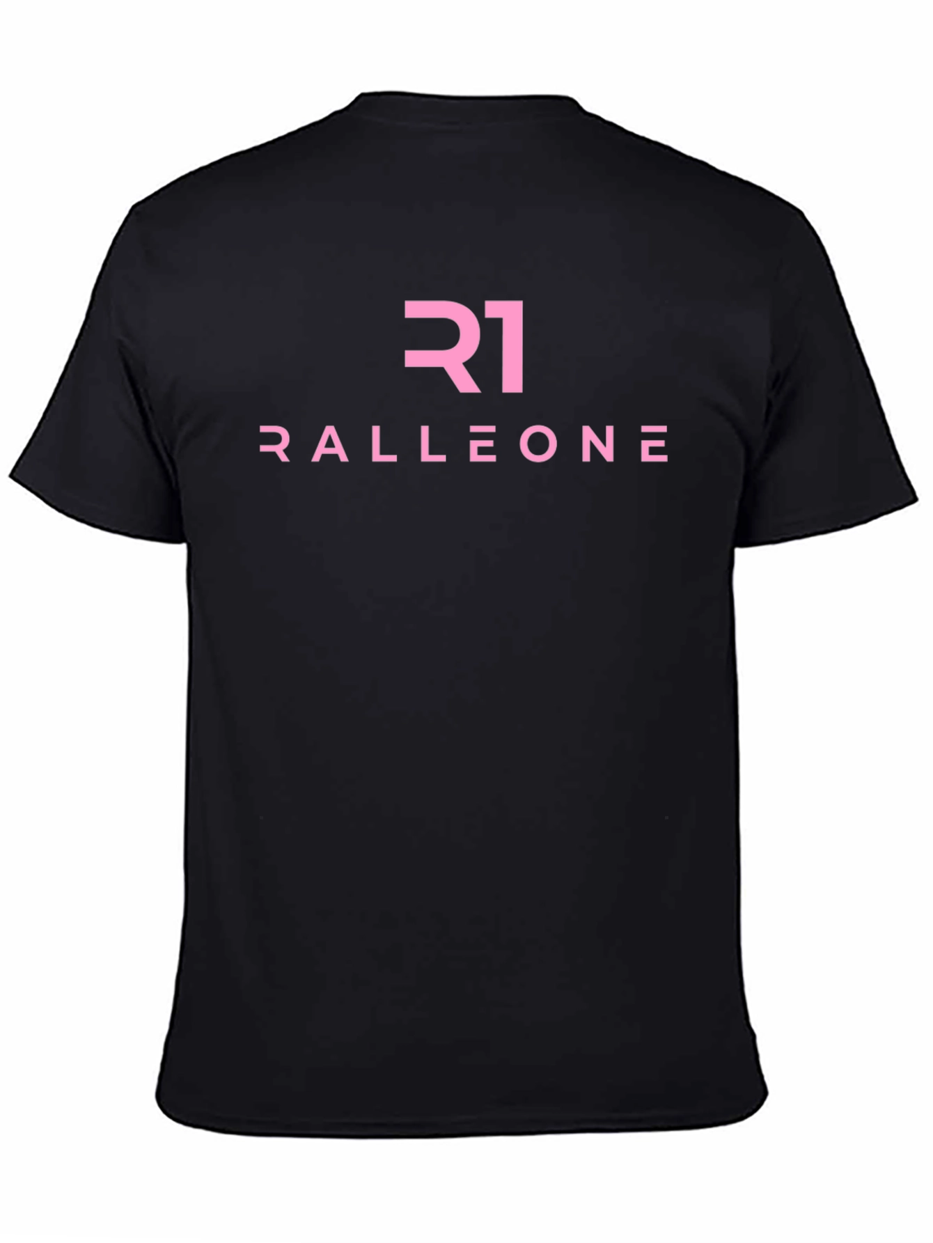 Ralleone Pink Logo Black T-Shirt