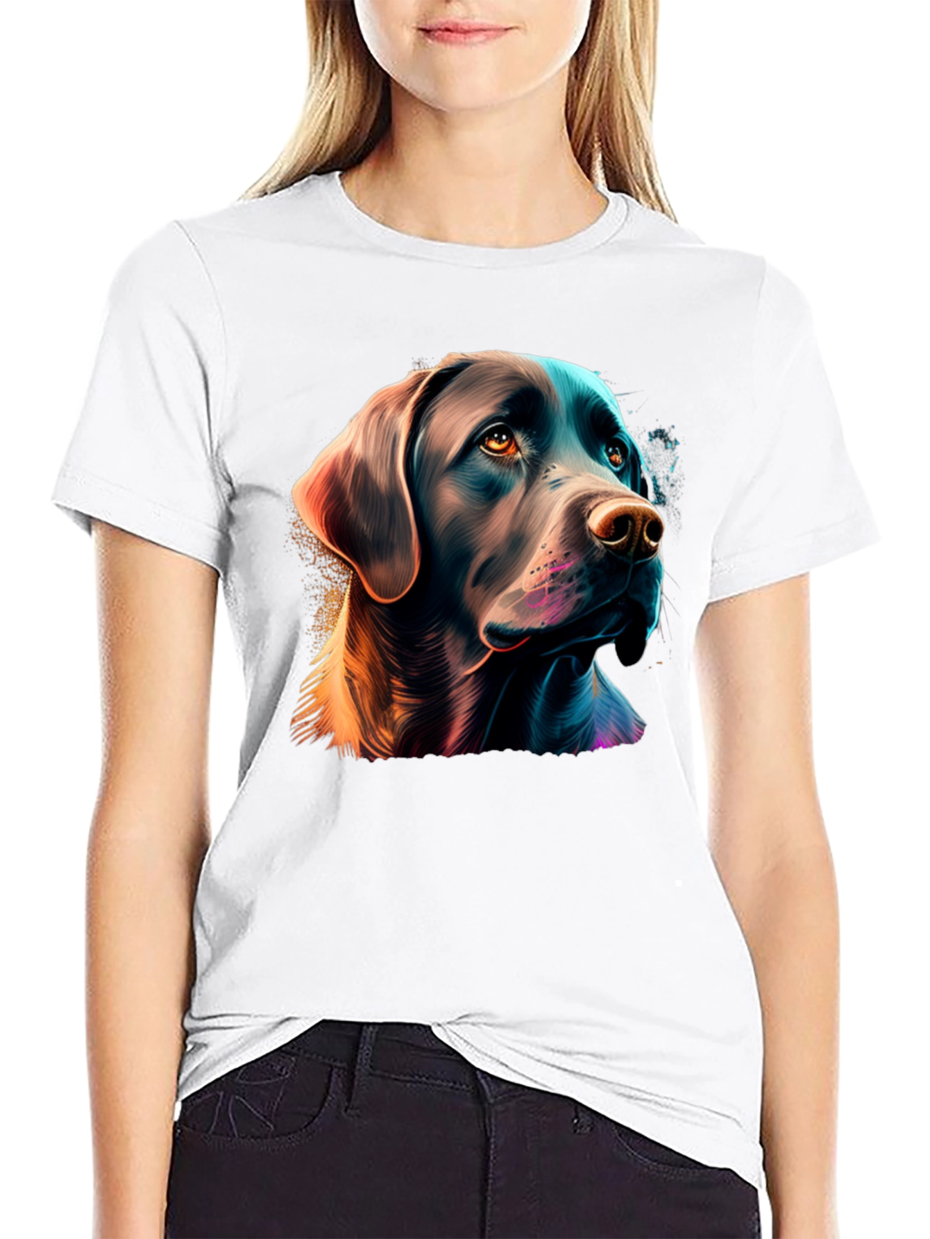 Labrador Dog Graphic Tee - Stylish Black T-Shirt