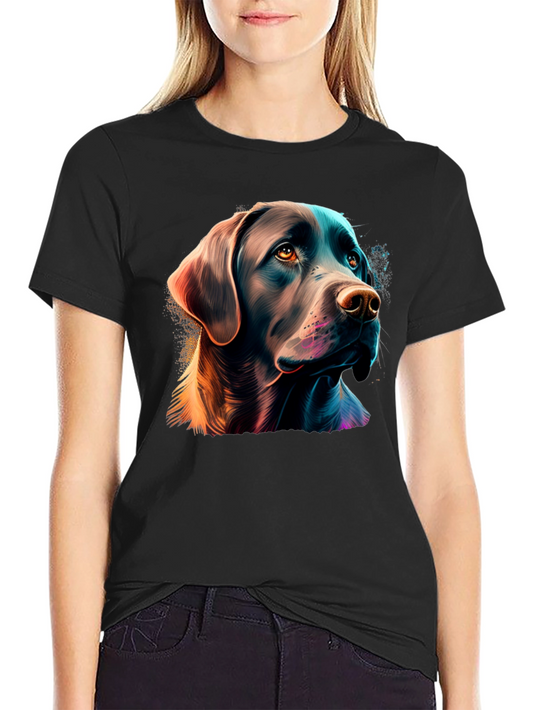 Labrador Dog Graphic Tee - Stylish Black T-Shirt