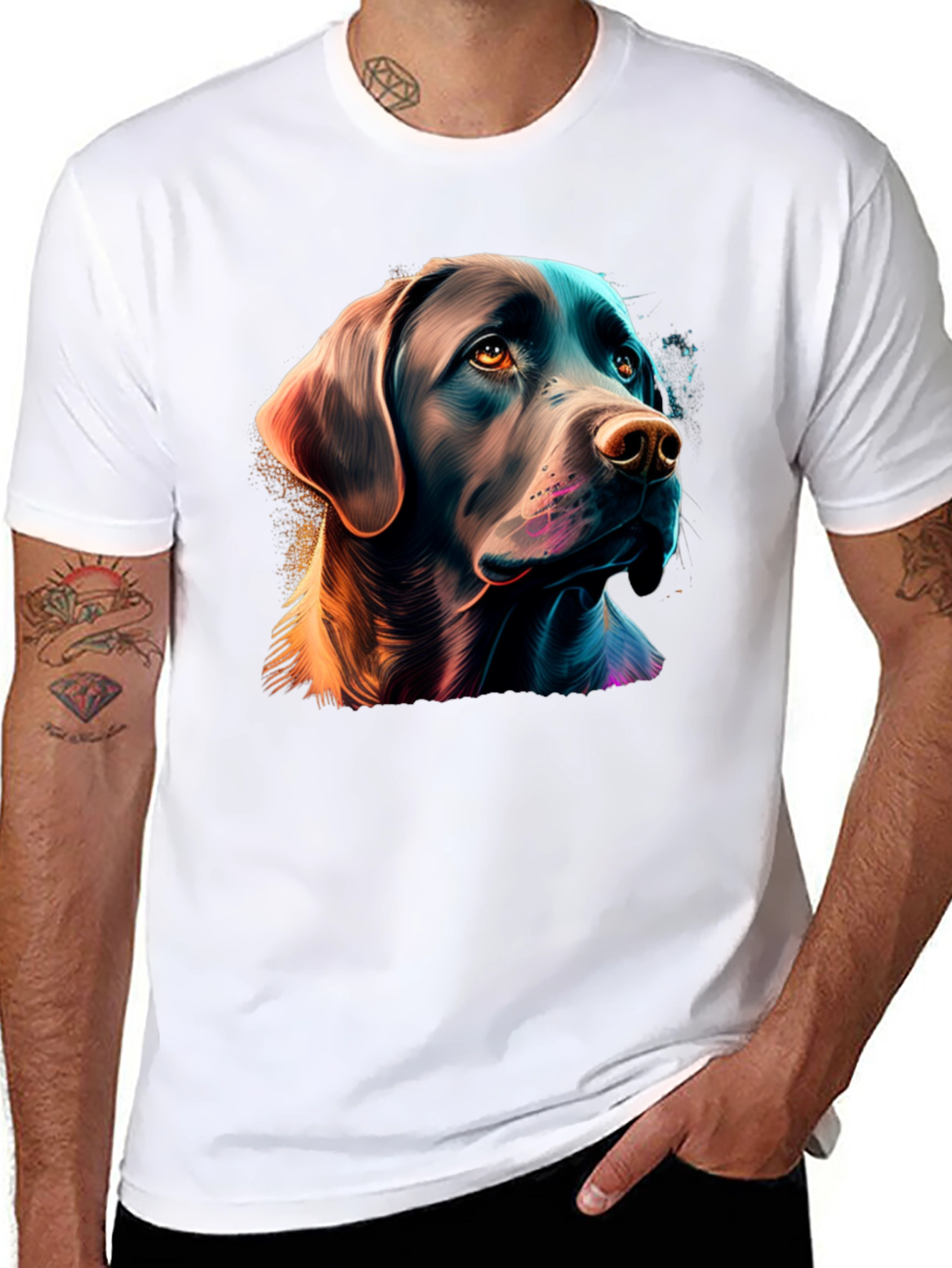 Labrador Dog Graphic Tee - Stylish Black T-Shirt