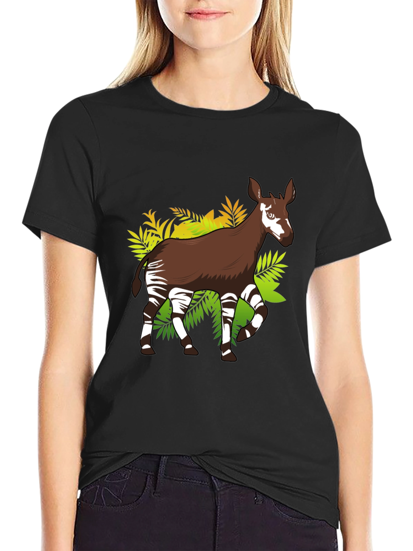 Okapi Graphic Tee - Unique Animal Print